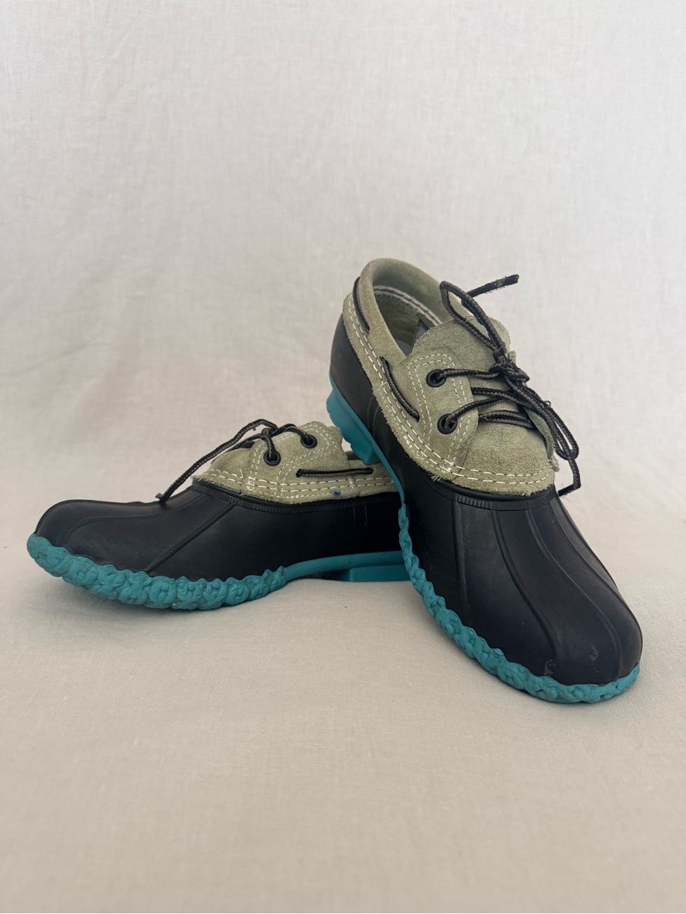 L.L. Bean Two-Tone Duck Shoes in Navy and Aqua